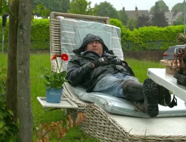 David relaxes on a sun lounger David relaxes on a sun lounger