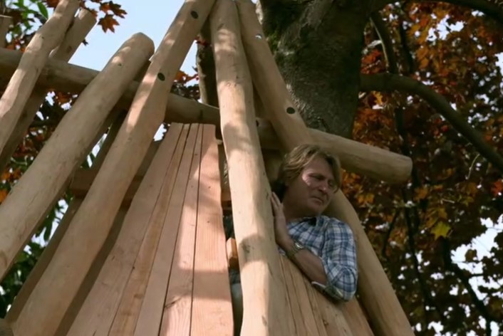 David building a tree house David building a tree house