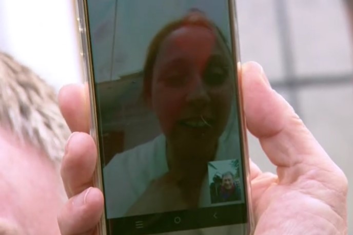 a Facetime call to Karran a Facetime call to Karran
