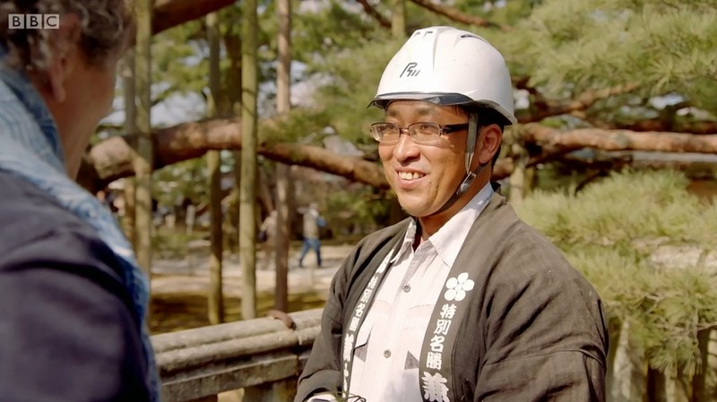 Head gardener Mr Shishima at Kenroku-en Head gardener Mr Shishima at Kenroku-en