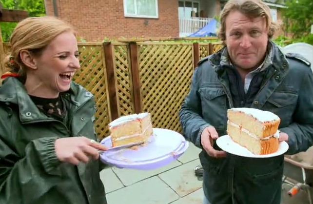 David and Katie with cake