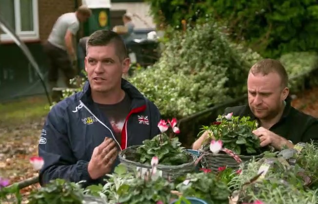 Scott and Jack plant up some hanging baskets Scott and Jack plant up some hanging baskets