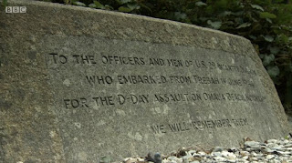 memorial on the shore at Trebah