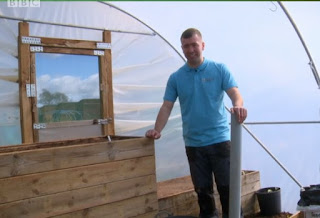 Calum in the Polytunnel Calum in the Polytunnel