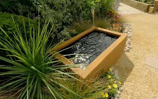 Finished garden water feature